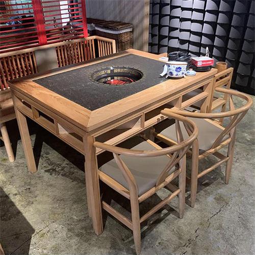 中式仿古老火���木餐桌
